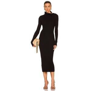 THE RANGE Turtleneck Midi Dress Black Size Small